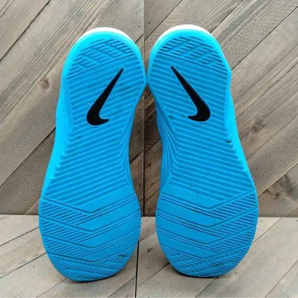 Nike Metcon 6 Gym Training Shoes Womens Size 7.5 Black White Red Blue Sneakers