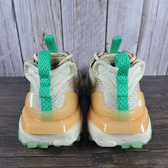 Nike NSW React Vision Lace Up Sneaker Women's Sz 7 Pearl White Green Glow Sesame