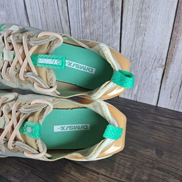 Nike NSW React Vision Lace Up Sneaker Women's Sz 7 Pearl White Green Glow Sesame