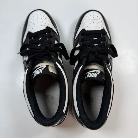 Nike Panda Dunk Shoes Boy Size 5Y GS White Black Leather Low Lace-up CW1590-100
