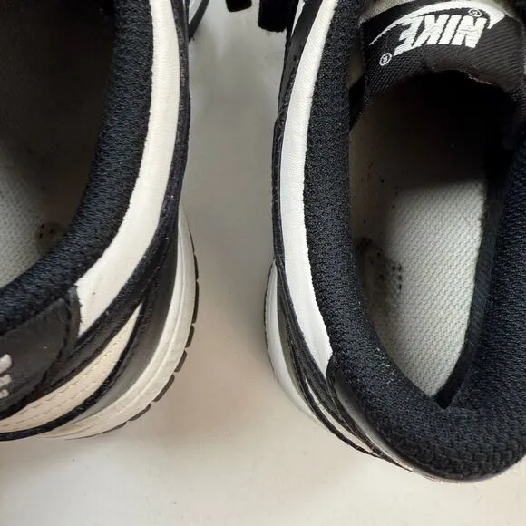Nike Panda Dunk Shoes Boy Size 5Y GS White Black Leather Low Lace-up CW1590-100