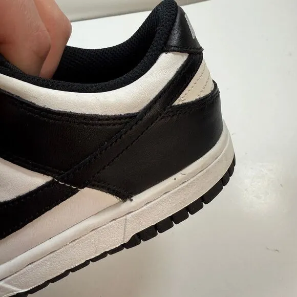 Nike Panda Dunk Shoes Boy Size 5Y GS White Black Leather Low Lace-up CW1590-100