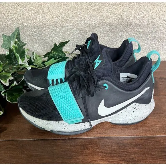 Nike PG 1 Paul George 11 Diamond black aqua basketball shoes size 9