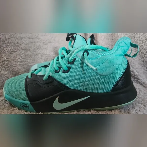 Nike PG3 GS Sneakers Paul George 3 Menta Green Black Shoes kids 5.5 youth