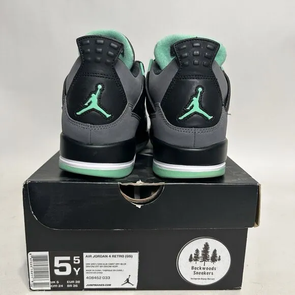 Nike Shoes Air Jordan 4 Retro BG “Green Glow” 2024