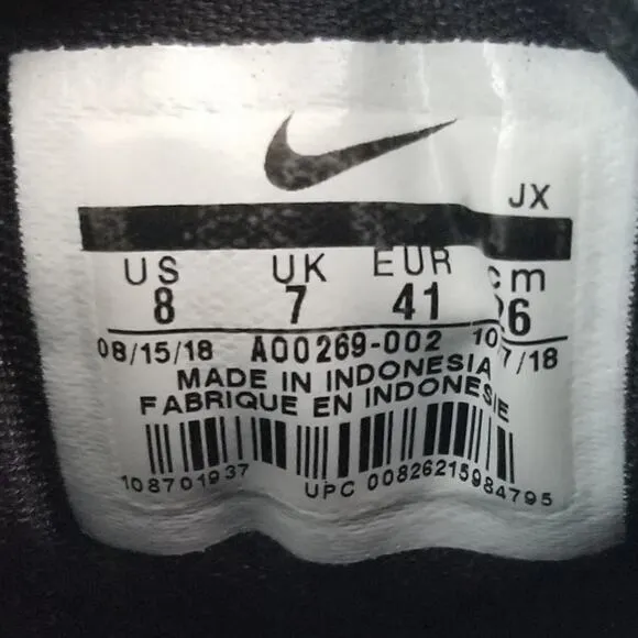 Nike Shoes Men's Size 8 Zoom 2K Black Running Lace Up Leath Fabric