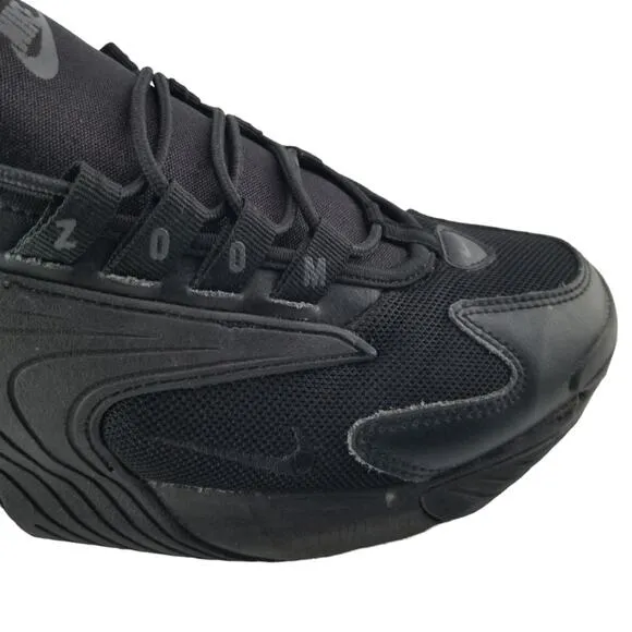 Nike Shoes Men's Size 8 Zoom 2K Black Running Lace Up Leath Fabric