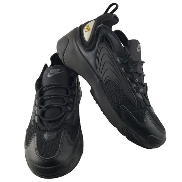 Nike Shoes Men's Size 8 Zoom 2K Black Running Lace Up Leath Fabric