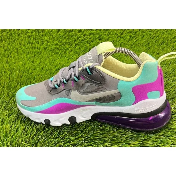 Nike Shoes White Purple Air Max 270 React Run Girls Size 7 Fast Ship