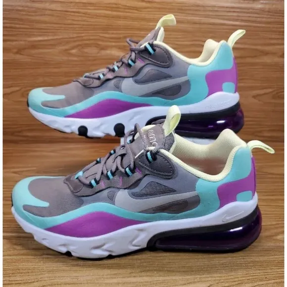 Nike Shoes White Purple Air Max 270 React Run Girls Size 7 Fast Ship