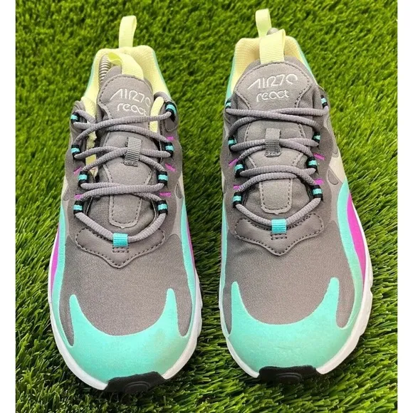 Nike Shoes White Purple Air Max 270 React Run Girls Size 7 Fast Ship