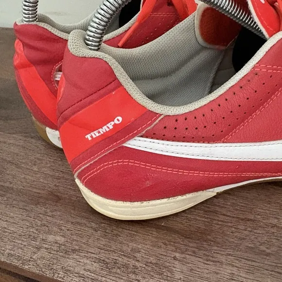 Nike Tiempo Natural IV Leather TF US 9 UK 8 509090 619 Soccer Futsal Shoes Red