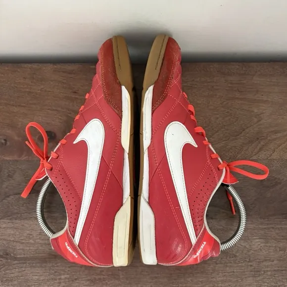 Nike Tiempo Natural IV Leather TF US 9 UK 8 509090 619 Soccer Futsal Shoes Red