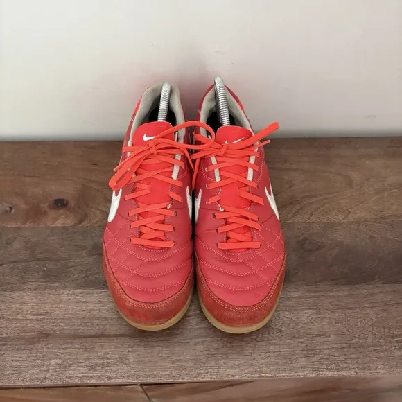 Nike Tiempo Natural IV Leather TF US 9 UK 8 509090 619 Soccer Futsal Shoes Red