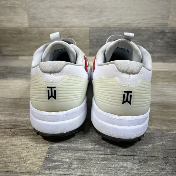 Nike Tiger Woods TW71 Golf Shoes Men's 12 White Leather FastFit CD6300-100