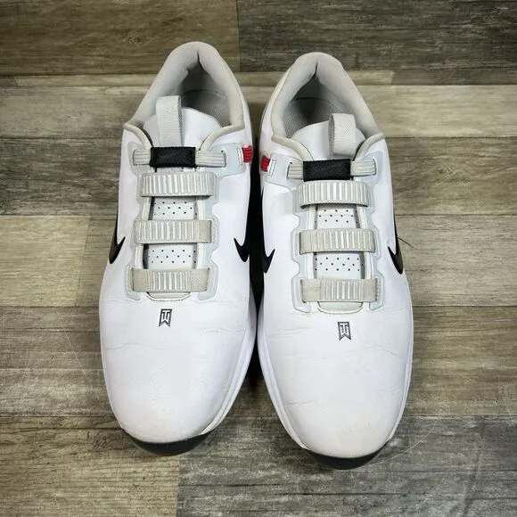 Nike Tiger Woods TW71 Golf Shoes Men's 12 White Leather FastFit CD6300-100