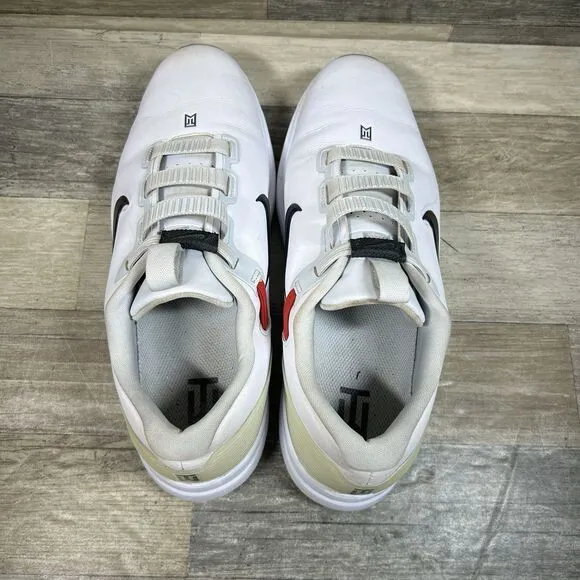 Nike Tiger Woods TW71 Golf Shoes Men's 12 White Leather FastFit CD6300-100