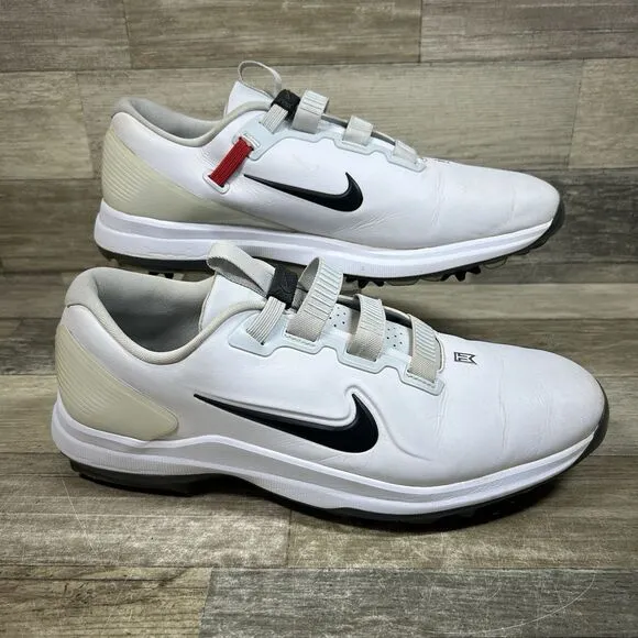 Nike Tiger Woods TW71 Golf Shoes Men's 12 White Leather FastFit CD6300-100