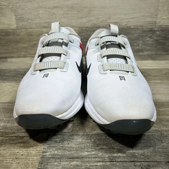 Nike Tiger Woods TW71 Golf Shoes Men's 12 White Leather FastFit CD6300-100