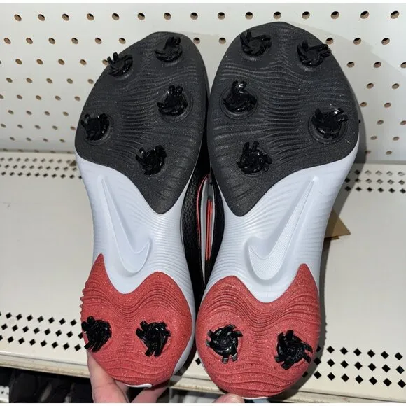 Nike Victory Pro 3 Mens Leather Golf Shoes Spikes Size 11 Black Red White