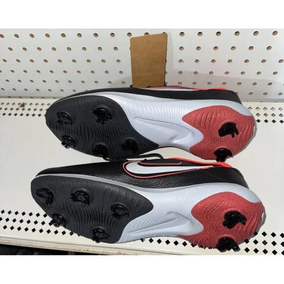 Nike Victory Pro 3 Mens Leather Golf Shoes Spikes Size 11 Black Red White