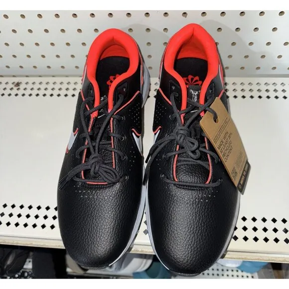 Nike Victory Pro 3 Mens Leather Golf Shoes Spikes Size 11 Black Red White