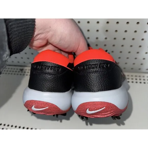 Nike Victory Pro 3 Mens Leather Golf Shoes Spikes Size 11 Black Red White