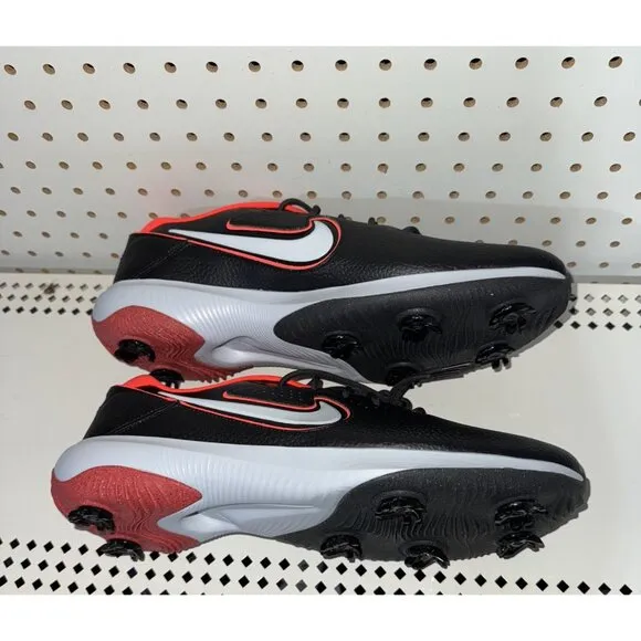 Nike Victory Pro 3 Mens Leather Golf Shoes Spikes Size 11 Black Red White