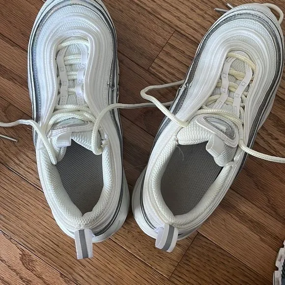 Nike white air max 97 white/metallic