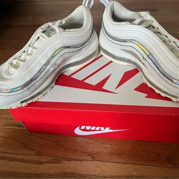 Nike white air max 97 white/metallic