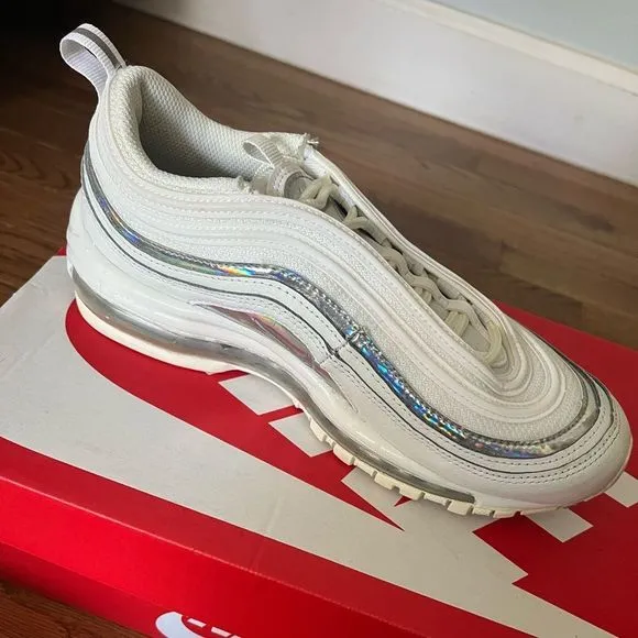 Nike white air max 97 white/metallic