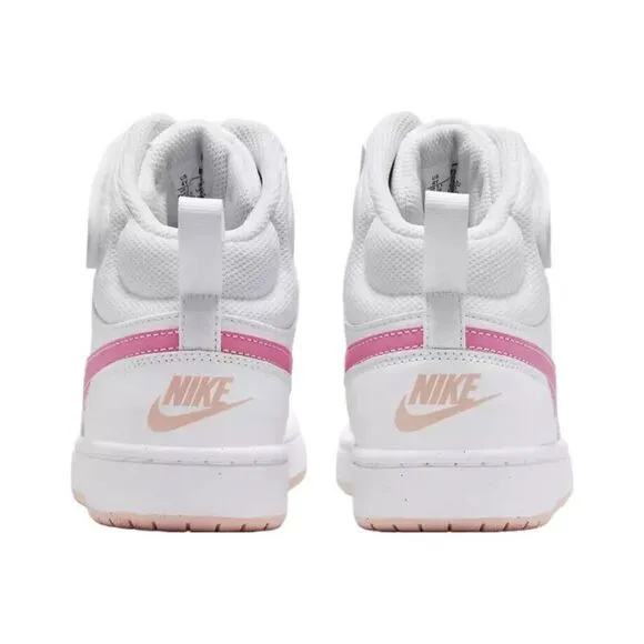 Nike Court Borough Mid 2 CD7782-116 Sneakers Kids 6.5 White Leather Shoes TF4361