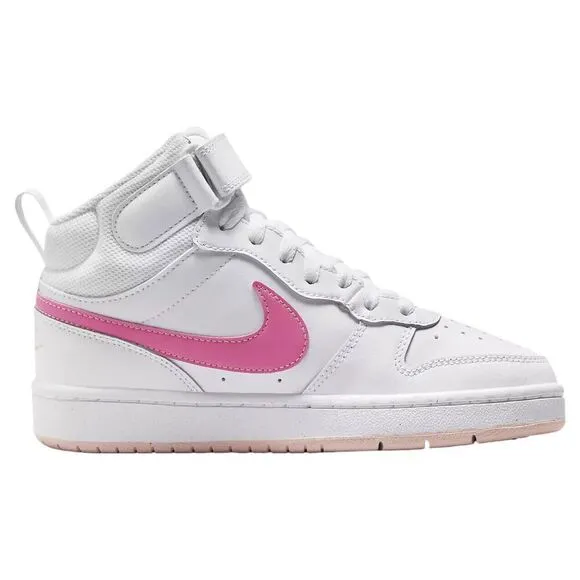 Nike Court Borough Mid 2 CD7782-116 Sneakers Kids 6.5 White Leather Shoes TF4361