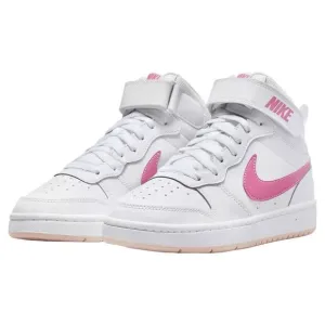 Nike Court Borough Mid 2 CD7782-116 Sneakers Kids 6.5 White Leather Shoes TF4361