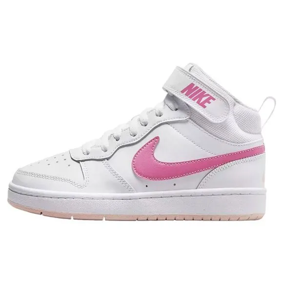 Nike Court Borough Mid 2 CD7782-116 Sneakers Kids 6.5 White Leather Shoes TF4361