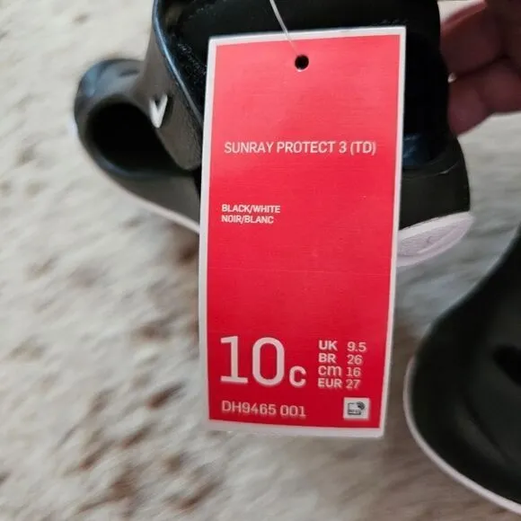 Nike Sunray Protect 3 Toddler Boy Sandals Black Size 10 NEW