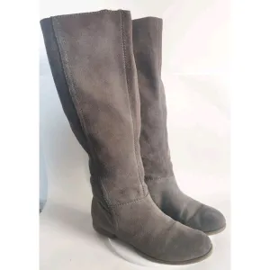 Nine West Vintage America Cookin Grayish Brown Suede Knee High Boots Size 8.5