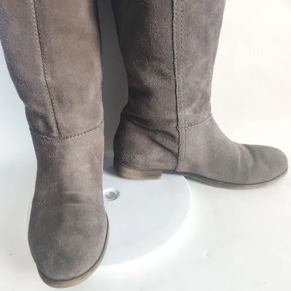 Nine West Vintage America Cookin Grayish Brown Suede Knee High Boots Size 8.5