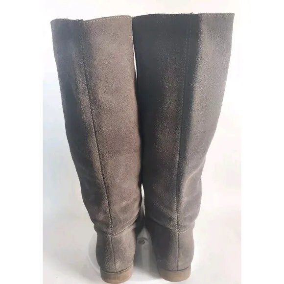 Nine West Vintage America Cookin Grayish Brown Suede Knee High Boots Size 8.5