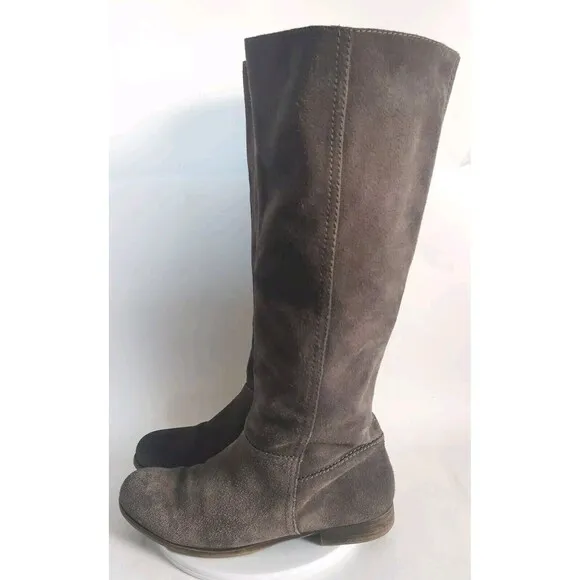 Nine West Vintage America Cookin Grayish Brown Suede Knee High Boots Size 8.5