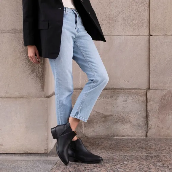 NISOLO x Anthro | Eva Everyday Leather Chelsea Boots in Black | Sz 10