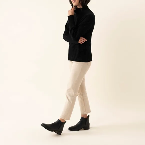 NISOLO x Anthro | Eva Everyday Leather Chelsea Boots in Black | Sz 10