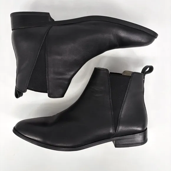 NISOLO x Anthro | Eva Everyday Leather Chelsea Boots in Black | Sz 10