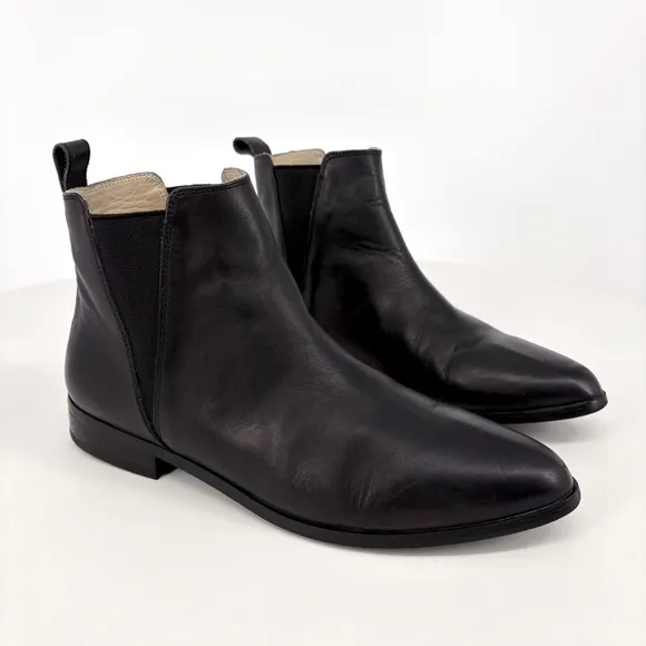 NISOLO x Anthro | Eva Everyday Leather Chelsea Boots in Black | Sz 10