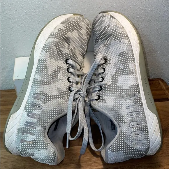 NOBULL Snow Camo Lace Tie Training Gym Workout Athletic Shoes W10.5 M9 Exercise