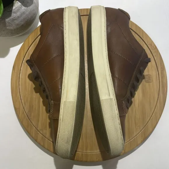 Nordstrom Simon Cognac Leather Lace Up Sneakers Casual Dress Shoes Size 9.5