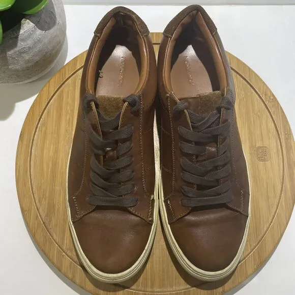 Nordstrom Simon Cognac Leather Lace Up Sneakers Casual Dress Shoes Size 9.5