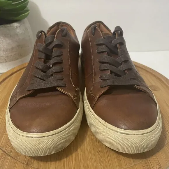 Nordstrom Simon Cognac Leather Lace Up Sneakers Casual Dress Shoes Size 9.5