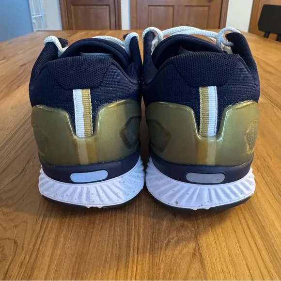 Notre Dame Shoes Men’s 9.5 Navy Blue Gold White Under Armour Shoes Irish ☘️