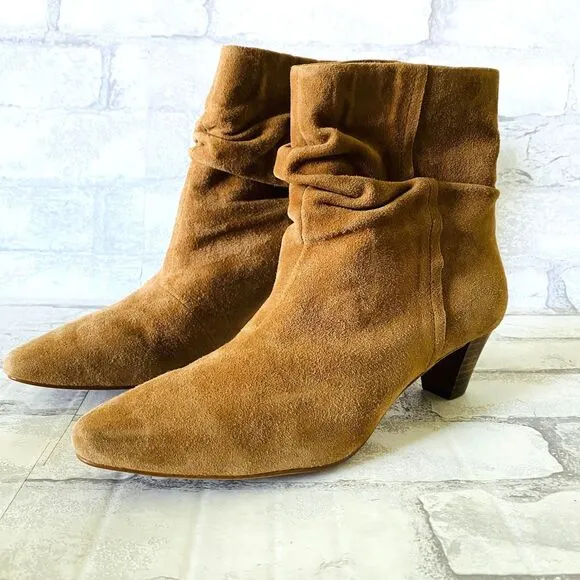 NWOB Anthropology Silent D Tach Slouchy Suede Ankle Boots Sz 37 (6.5)